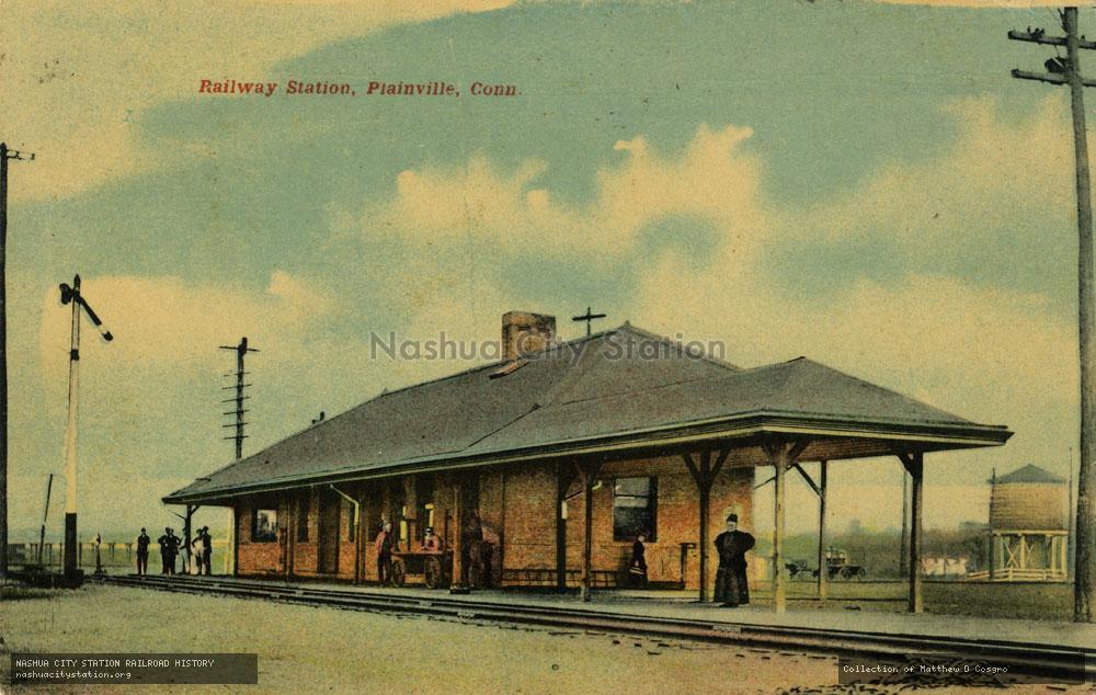 Postcard: Railway Station, Plainville, Connecticut